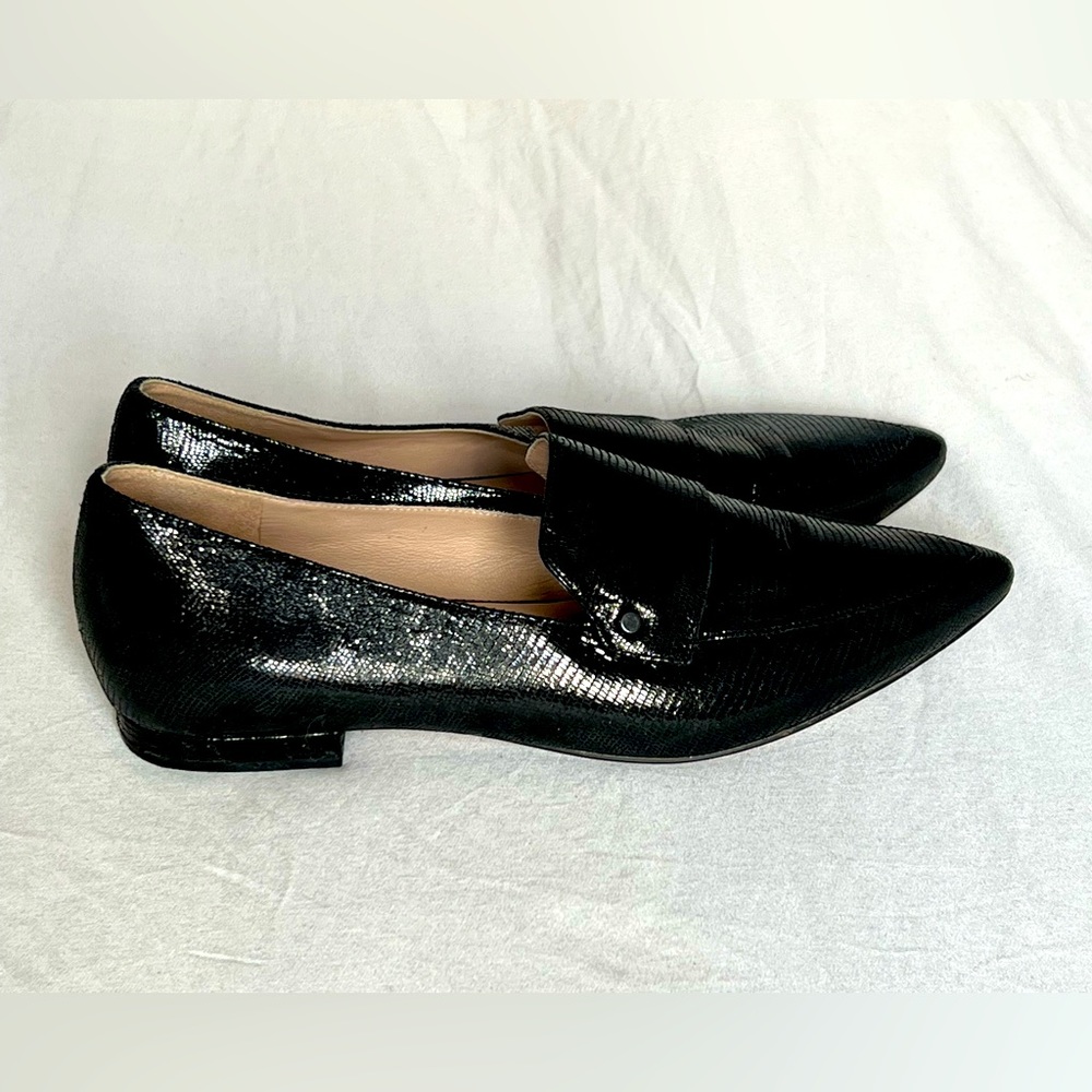 WORN ONCE! 27 Edit by Naturalizer Harlie black flat leather loafers, Size 8